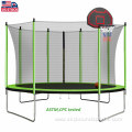 outdoor trampoline with safety net kids jumping
